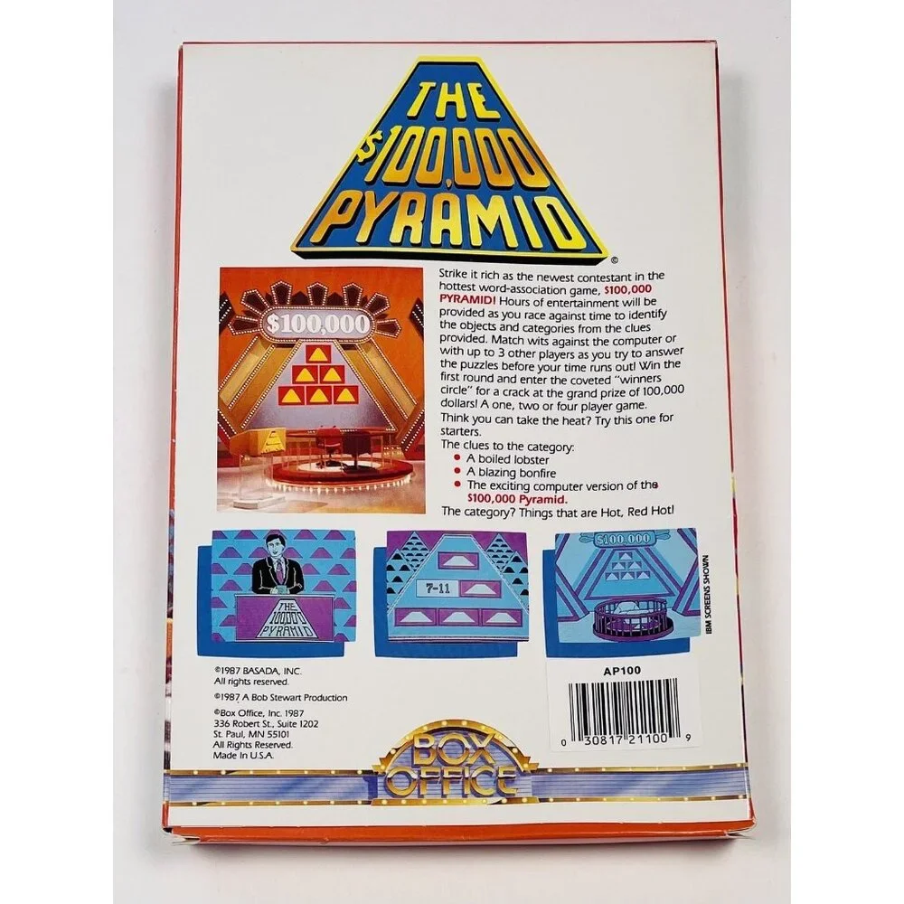 VTG 1987 Basada Box Office The $100,000 Pyramid Apple Game BOX ONLY **No Disk**